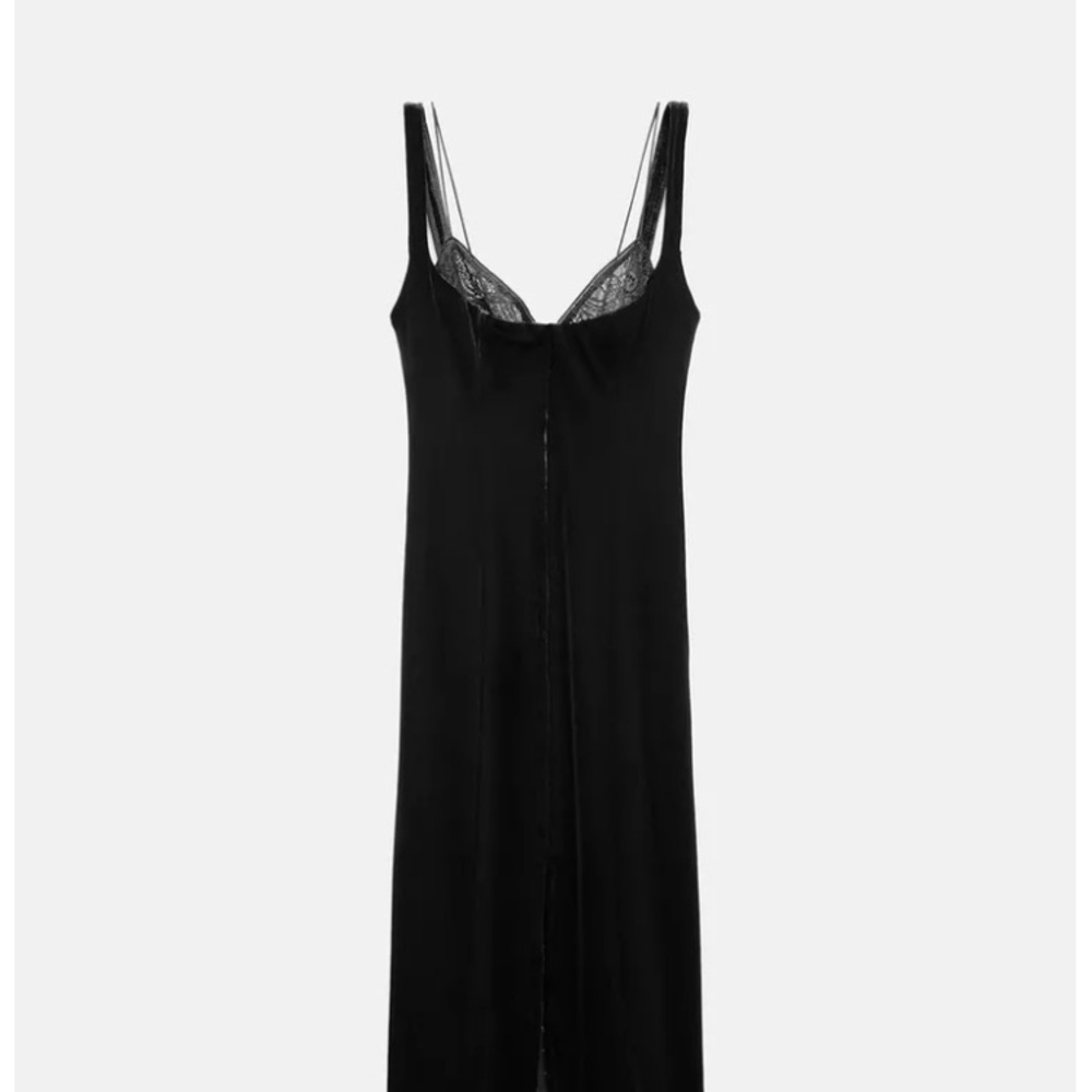 BNWT ZARA Velvet Corset Double Strap style dress Medium - Picture 7 of 7